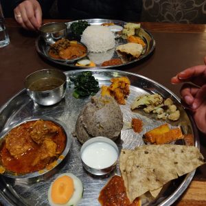 View larger photo: Enjoying Local Nepali Dinner
