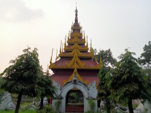 Buddhist Temple at Eden Gardens Park in Kolkata, West Bengal, India.